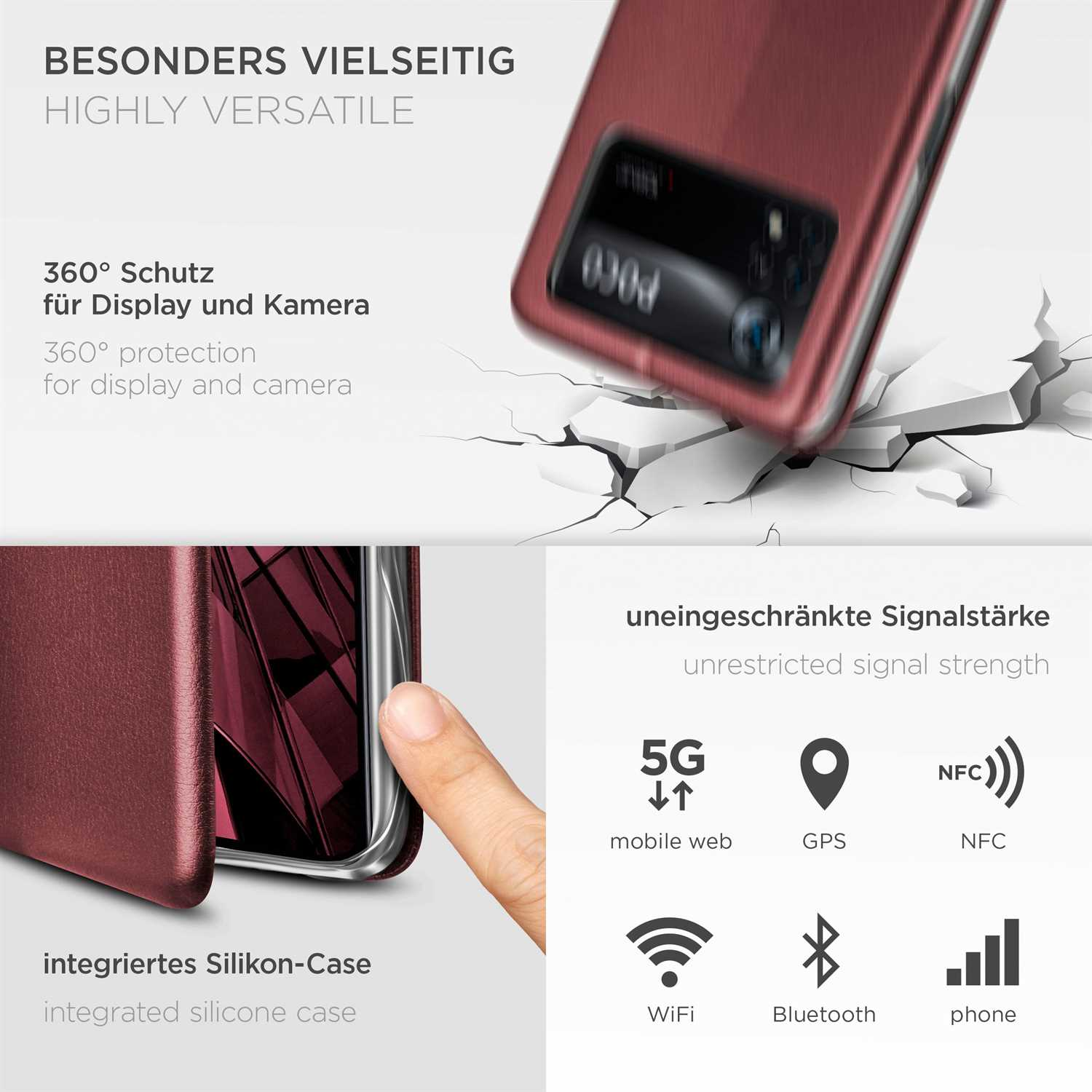 Poco 5G, - Red Burgund X4 ONEFLOW Flip Cover, Pro Xiaomi, Business Case,