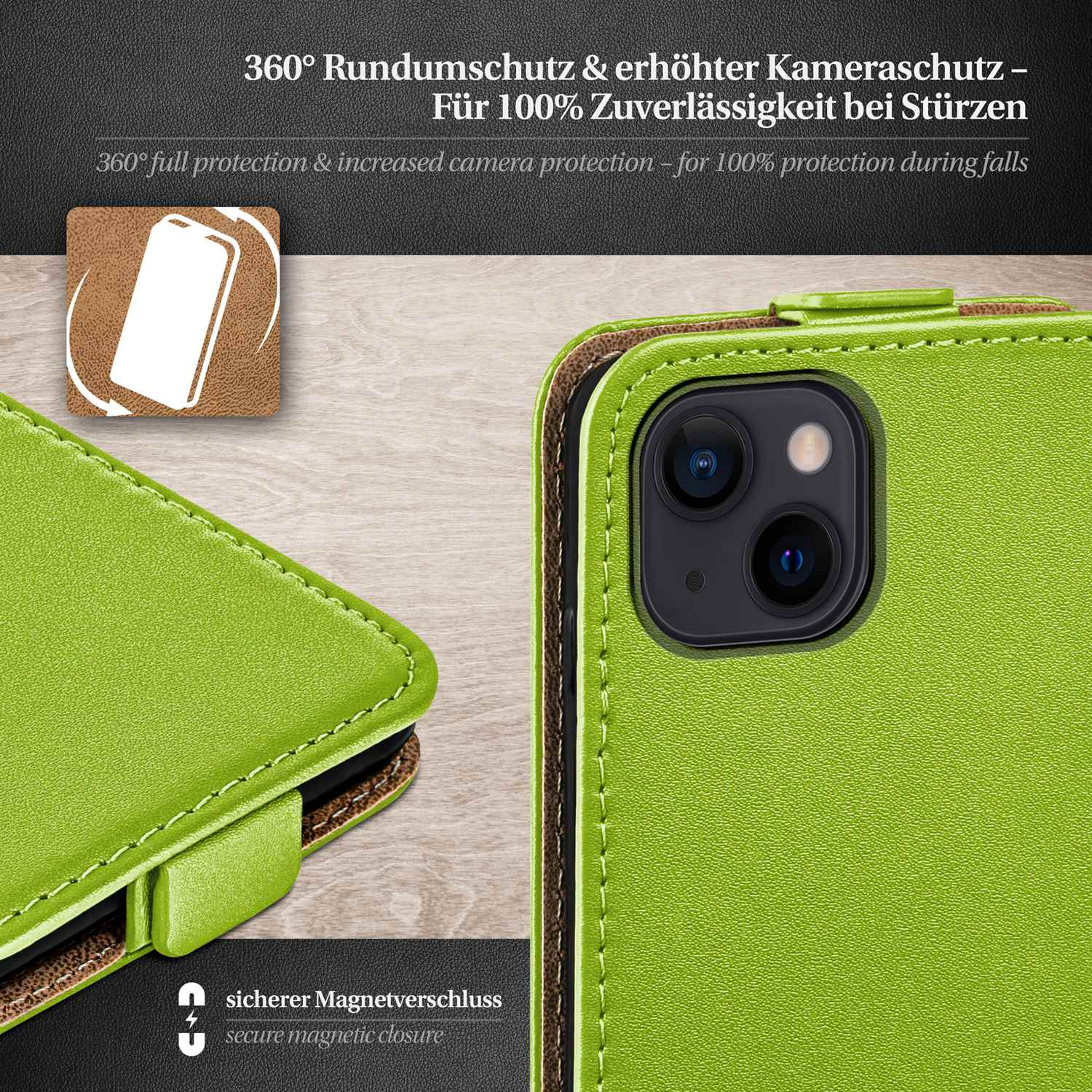 MOEX Flip Case, Flip Cover, 13 iPhone Lime-Green mini, Apple