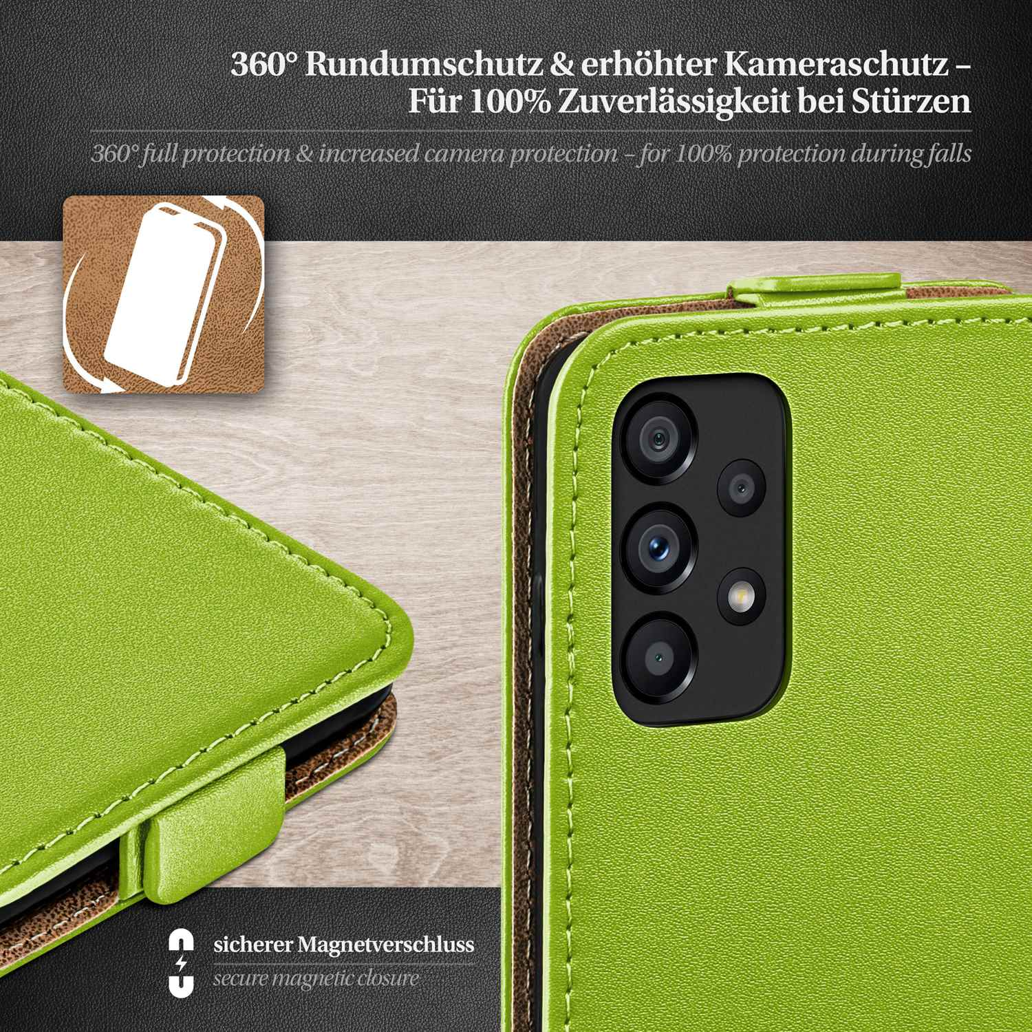 MOEX Flip Cover, Lime-Green Case, A53 Galaxy 5G, Flip Samsung,