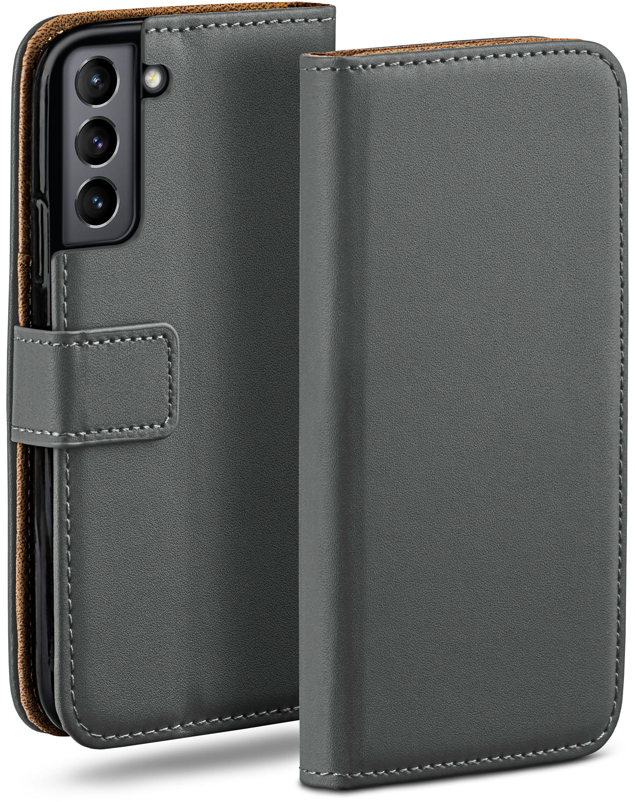 S21 FE Case, Samsung, Galaxy Anthracite-Gray Bookcover, MOEX 5G, Book