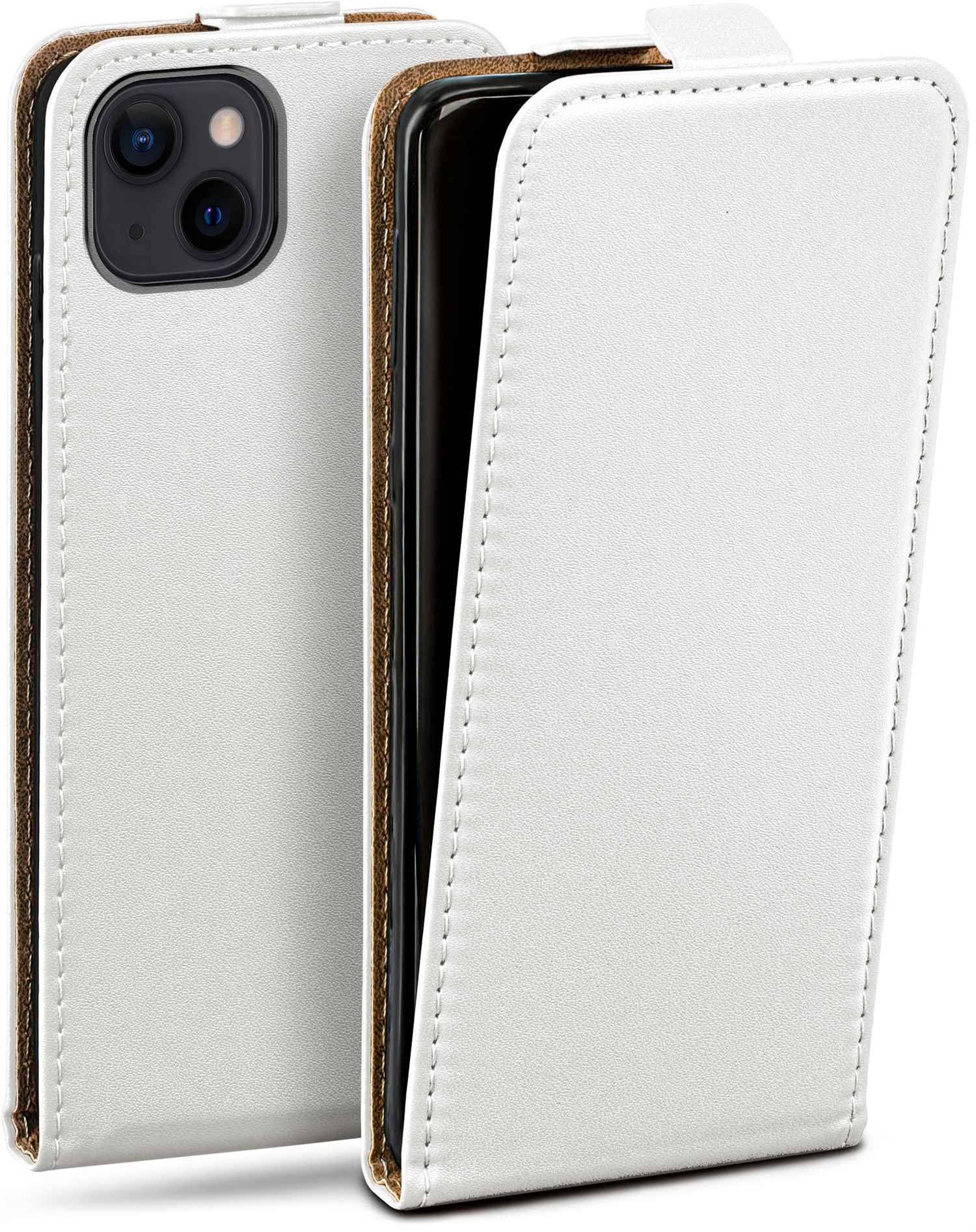 Case, Pearl-White Apple, Flip Flip Cover, iPhone MOEX 13,