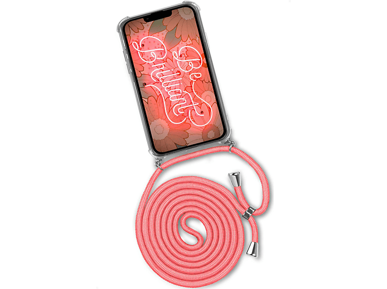 ONEFLOW Twist Case, Backcover, Apple, iPhone 13 Pro, Kooky Flamingo (Silber) | Handyketten