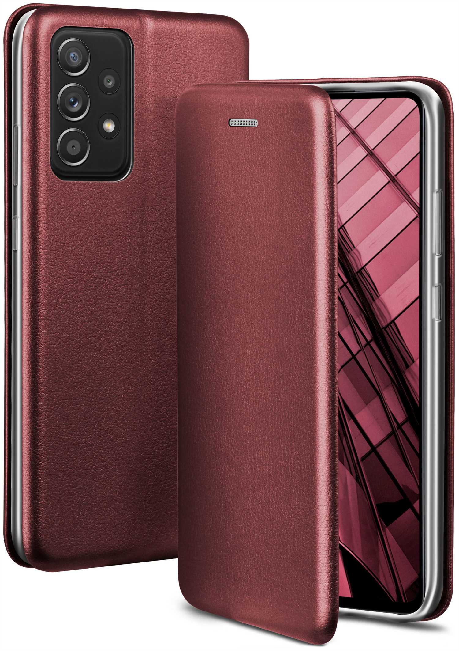 Red ONEFLOW Business Cover, Flip Case, - Samsung, A52, Burgund Galaxy