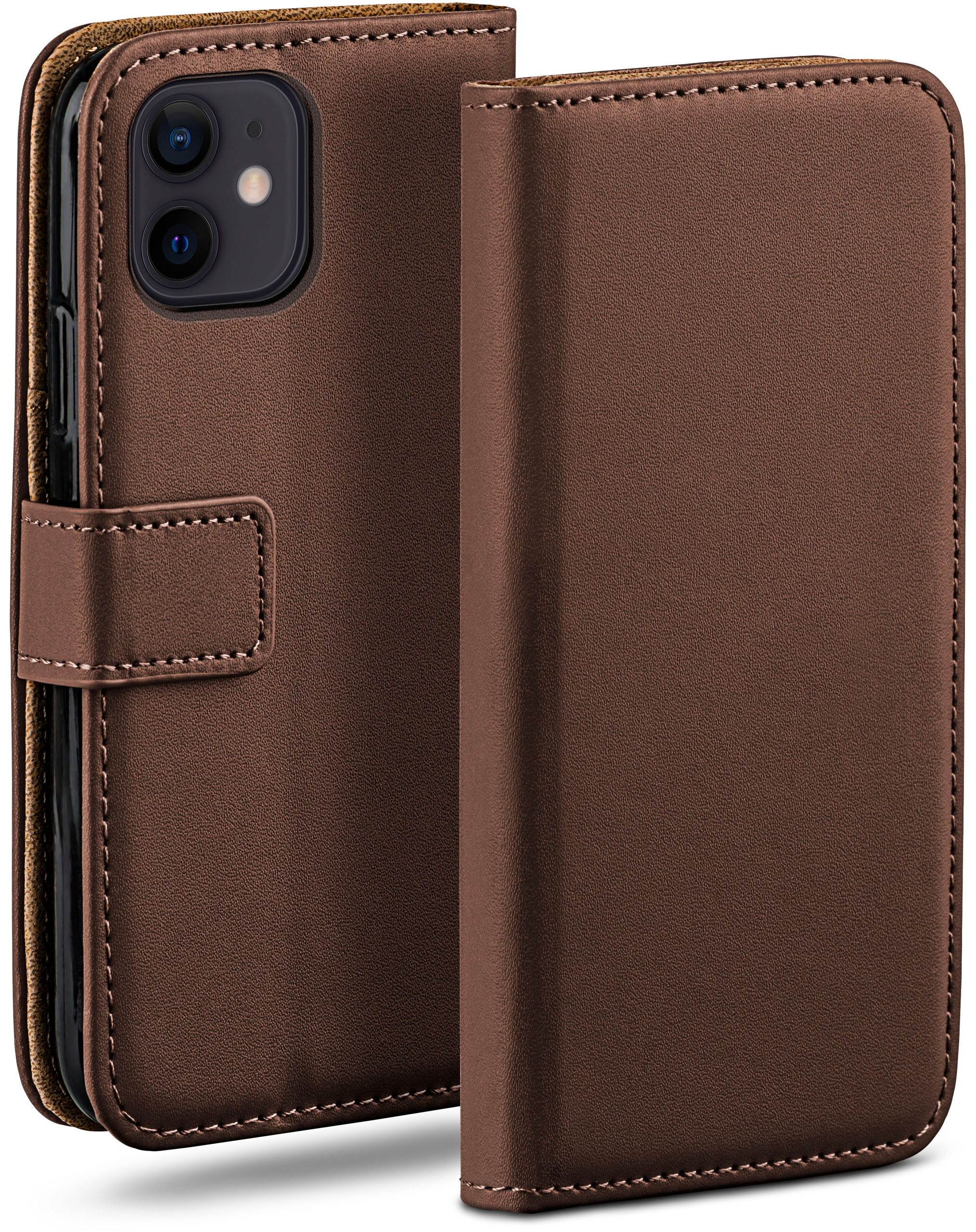 MOEX Book iPhone Apple, 12, Case, Bookcover, Oxide-Brown
