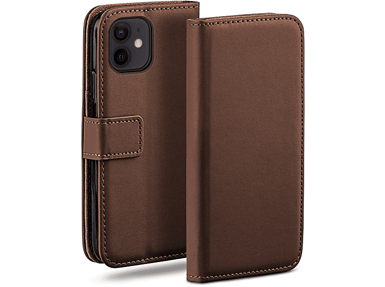 MOEX Book Case, Bookcover, Apple, iPhone 12, Oxide-Brown