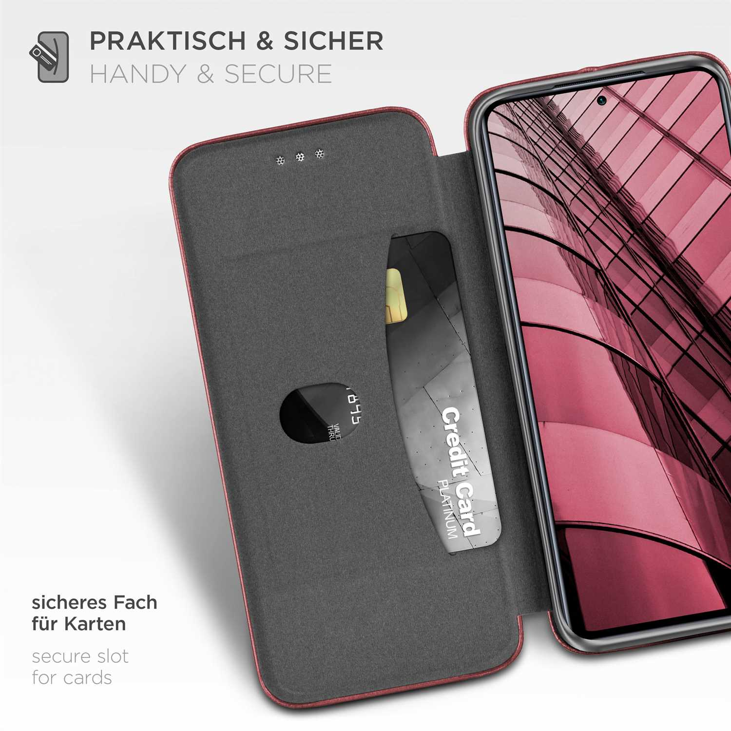 X3 - Poco Burgund ONEFLOW Case, Flip NFC, Xiaomi, Red Cover, Business