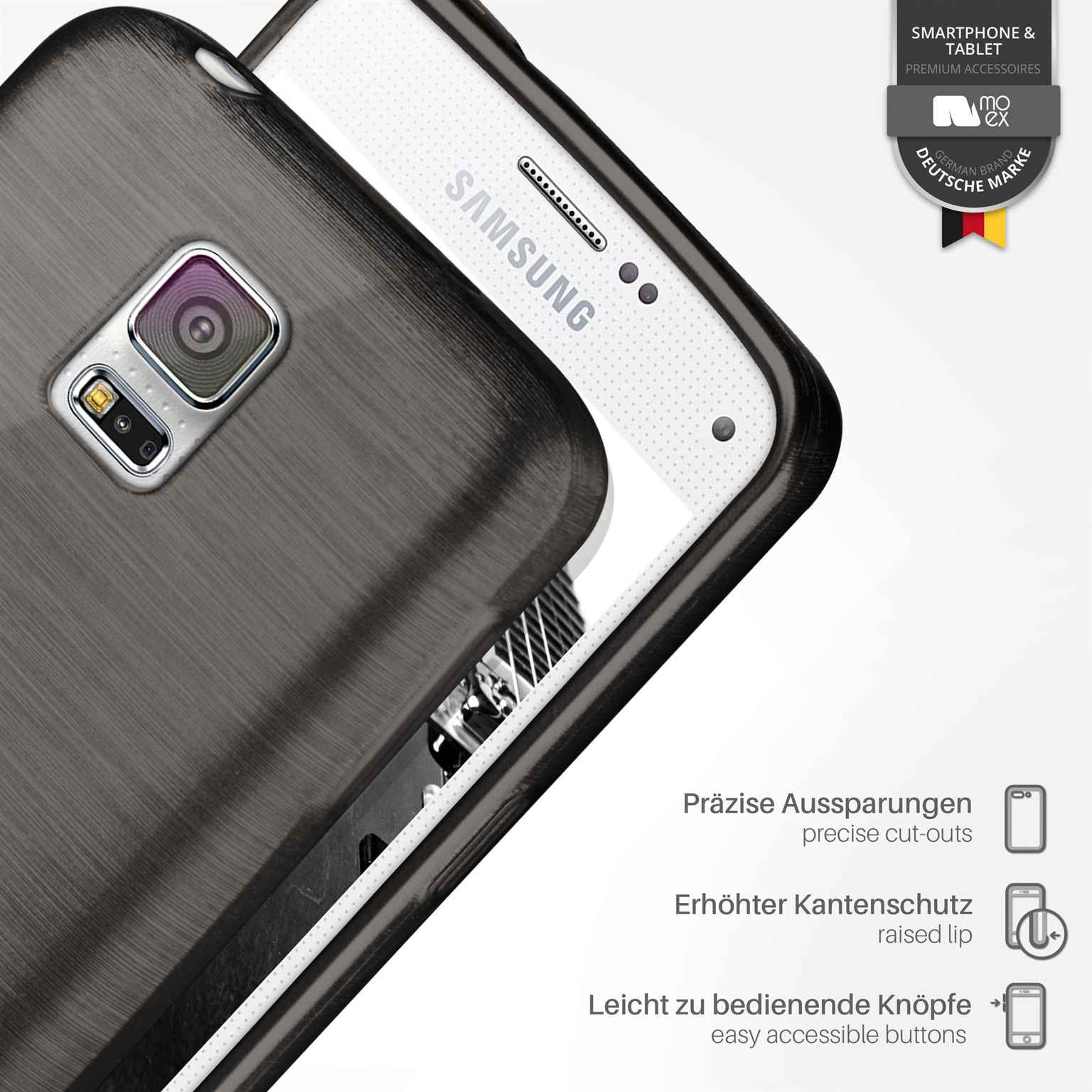 MOEX Brushed Case, Galaxy Samsung, Backcover, S5, Onyx-Black