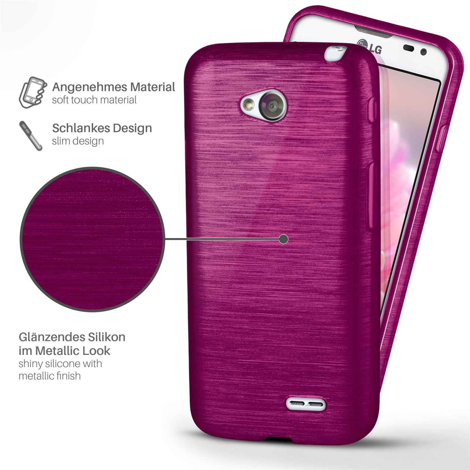 Backcover, Case, Brushed LG, L65, Purpure-Purple MOEX