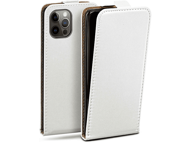 Flip Pearl-White Case, MOEX iPhone Apple, Pro, 12 Cover, Flip