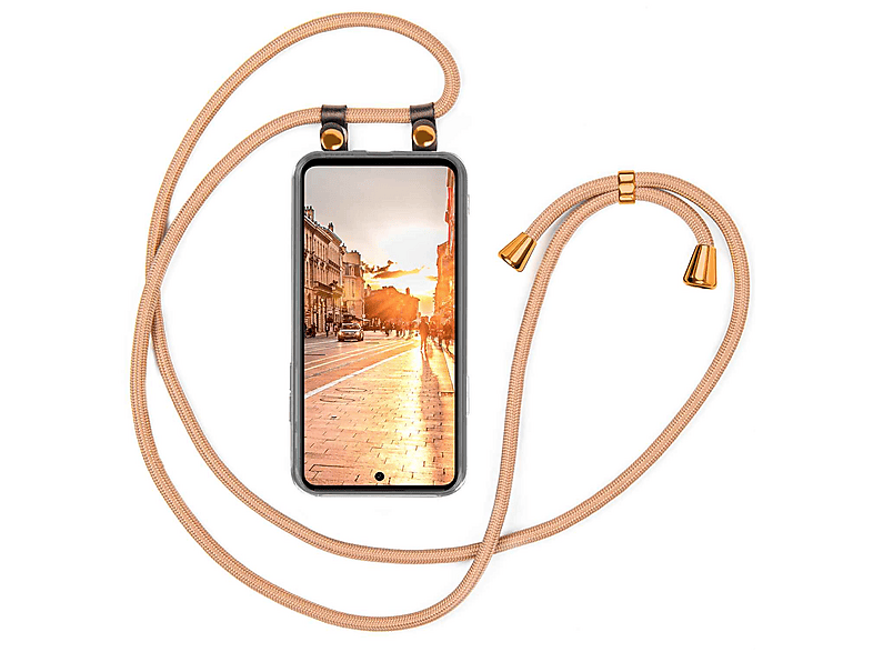 Handyhülle Mit Kette Für Motorola G55 5G – Transparentes TPU & Abnehmbarer Gurt In Grün