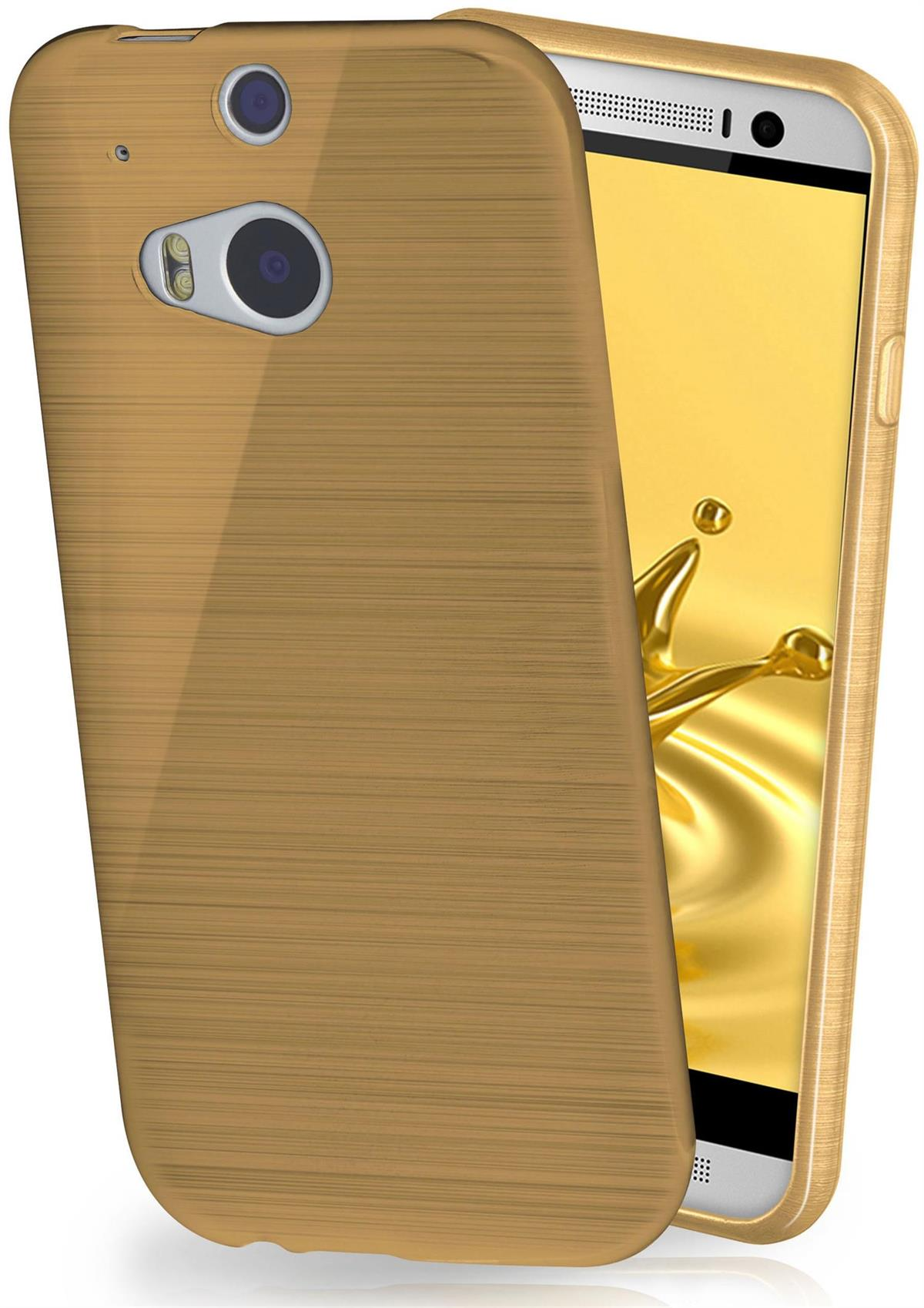 MOEX Brushed Case, One M8s, Ivory-Gold Backcover, HTC