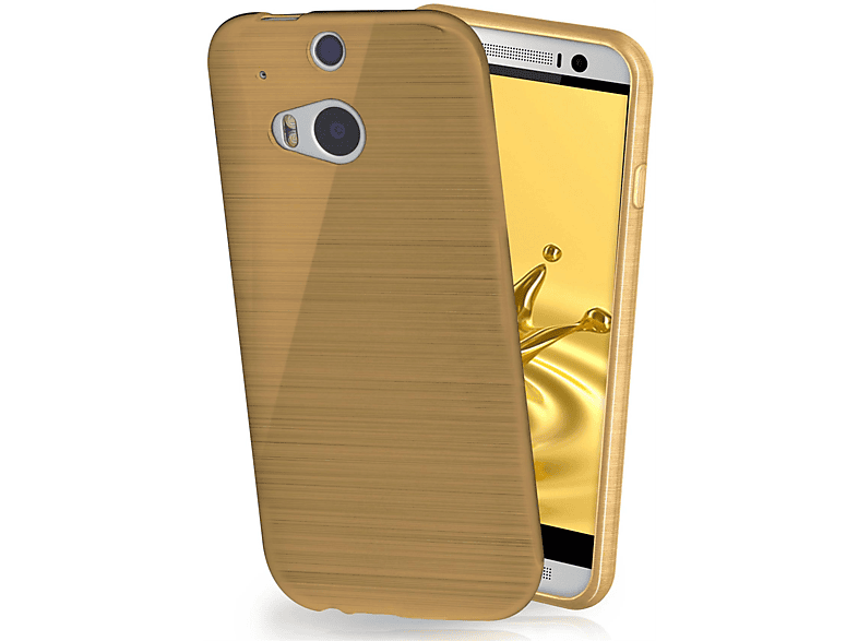 MOEX Brushed Case, One M8s, Ivory-Gold Backcover, HTC