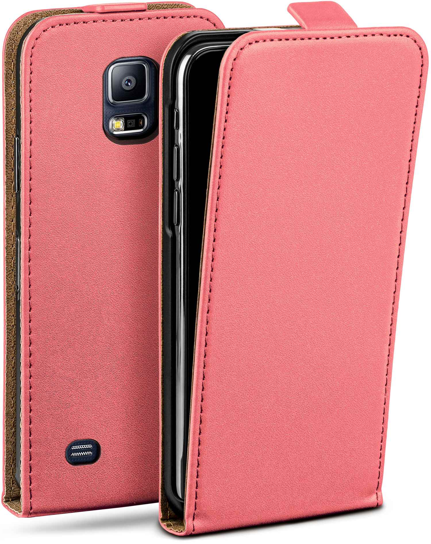 MOEX Flip Case, Flip Samsung, Galaxy Coral-Rose Cover, S5 Neo
