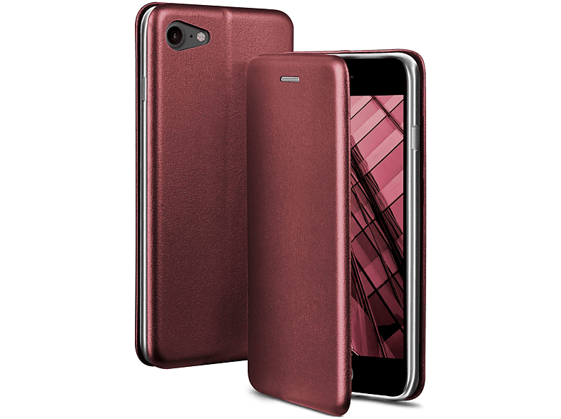ONEFLOW Business Case, Flip Cover, Apple, iPhone 8, Burgund - Red