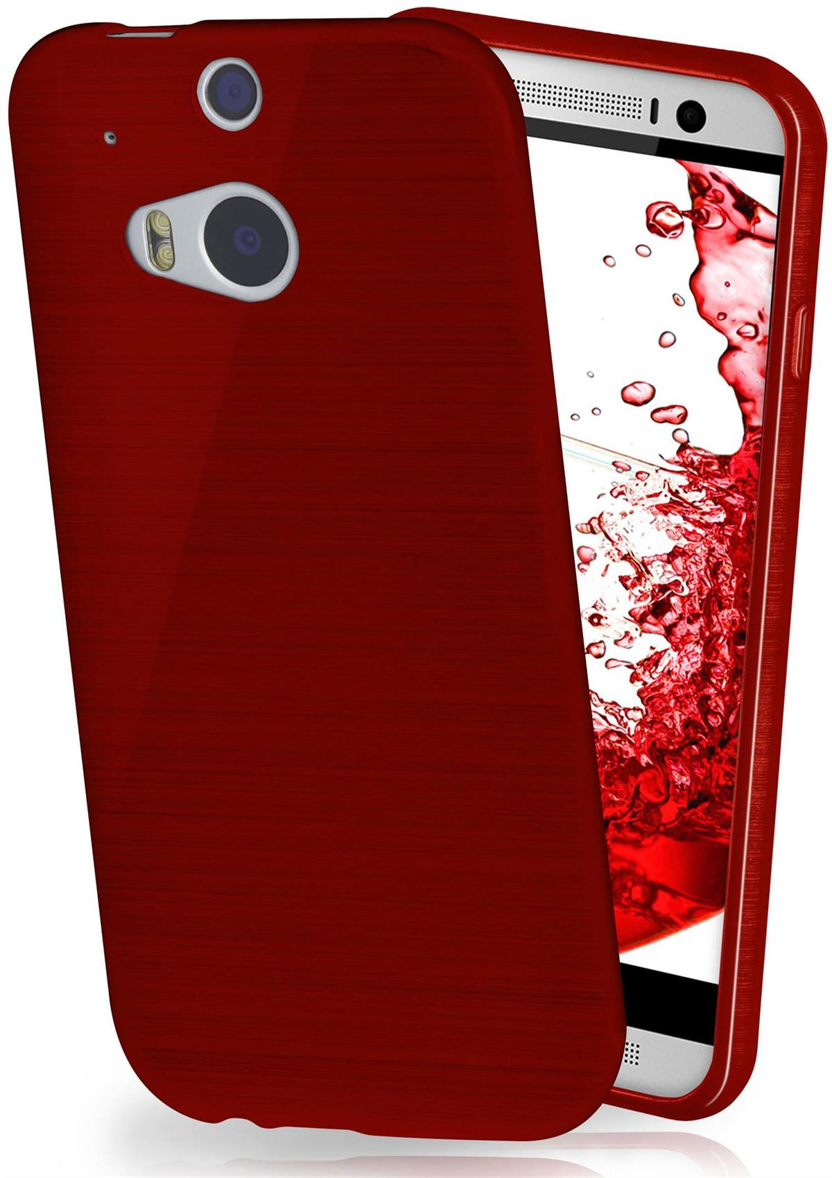 MOEX Brushed Case, One Backcover, HTC, M8s, Crimson-Red