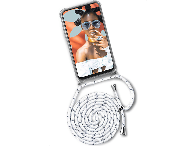 ONEFLOW Twist Happy (Silber) Samsung, Galaxy A50, Coco Case, Backcover