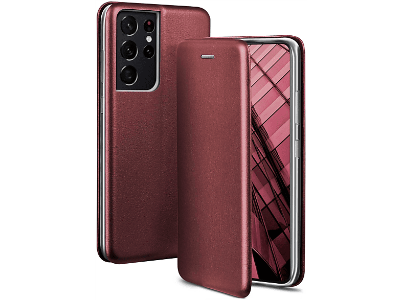 ONEFLOW Business Case, Flip Cover, Samsung, Galaxy S21 Ultra, Burgund - Red