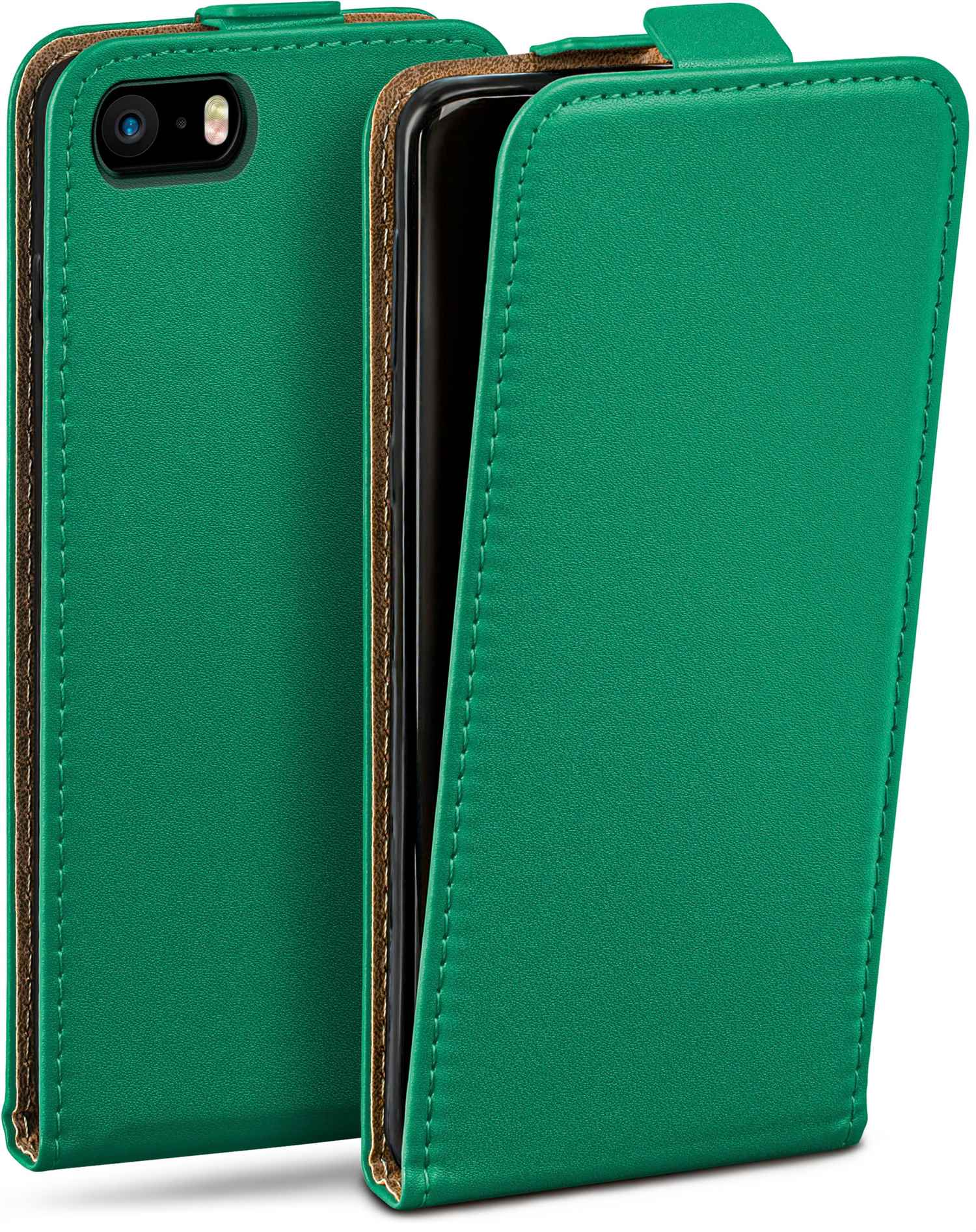 Flip Case, Apple, Cover, Emerald-Green Flip MOEX 5s, iPhone