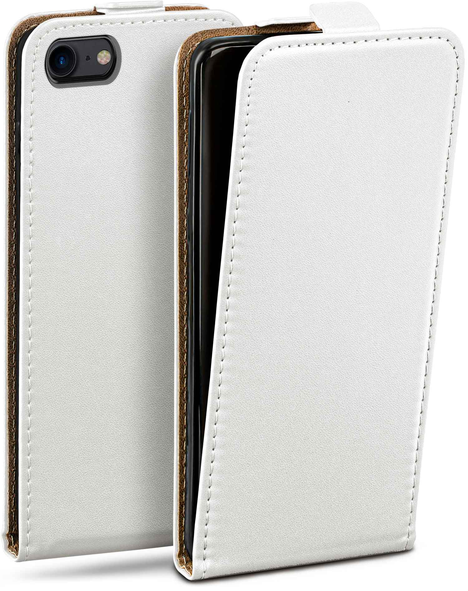 Case, Apple, SE (2022), MOEX Pearl-White 3. Generation Flip iPhone Flip Cover,