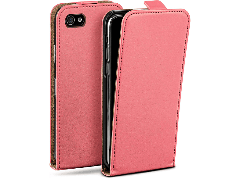 Apple, 4S, Case, MOEX Flip Cover, Coral-Rose Flip iPhone