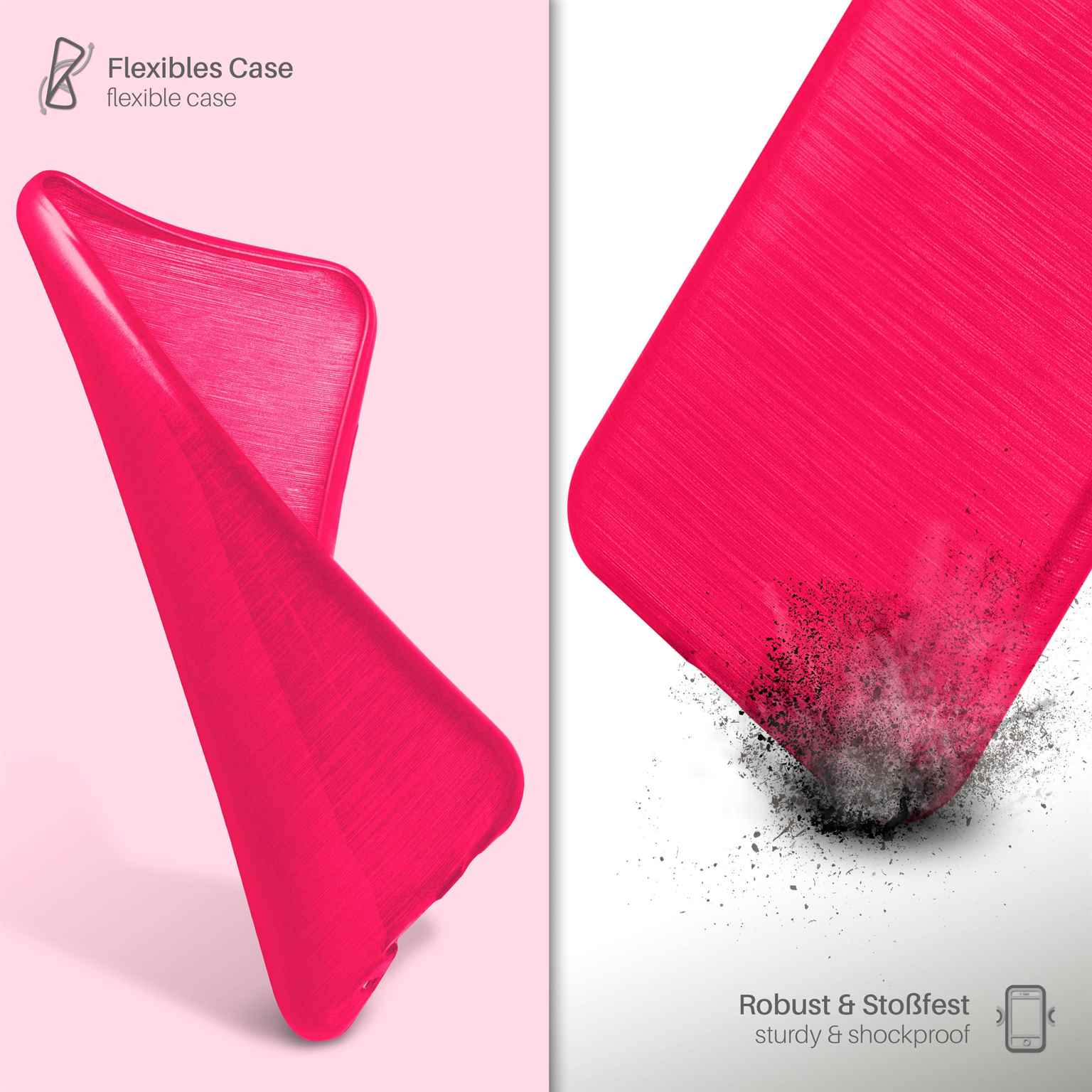 MOEX Brushed 8, iPhone Backcover, Magenta-Pink Apple, Case