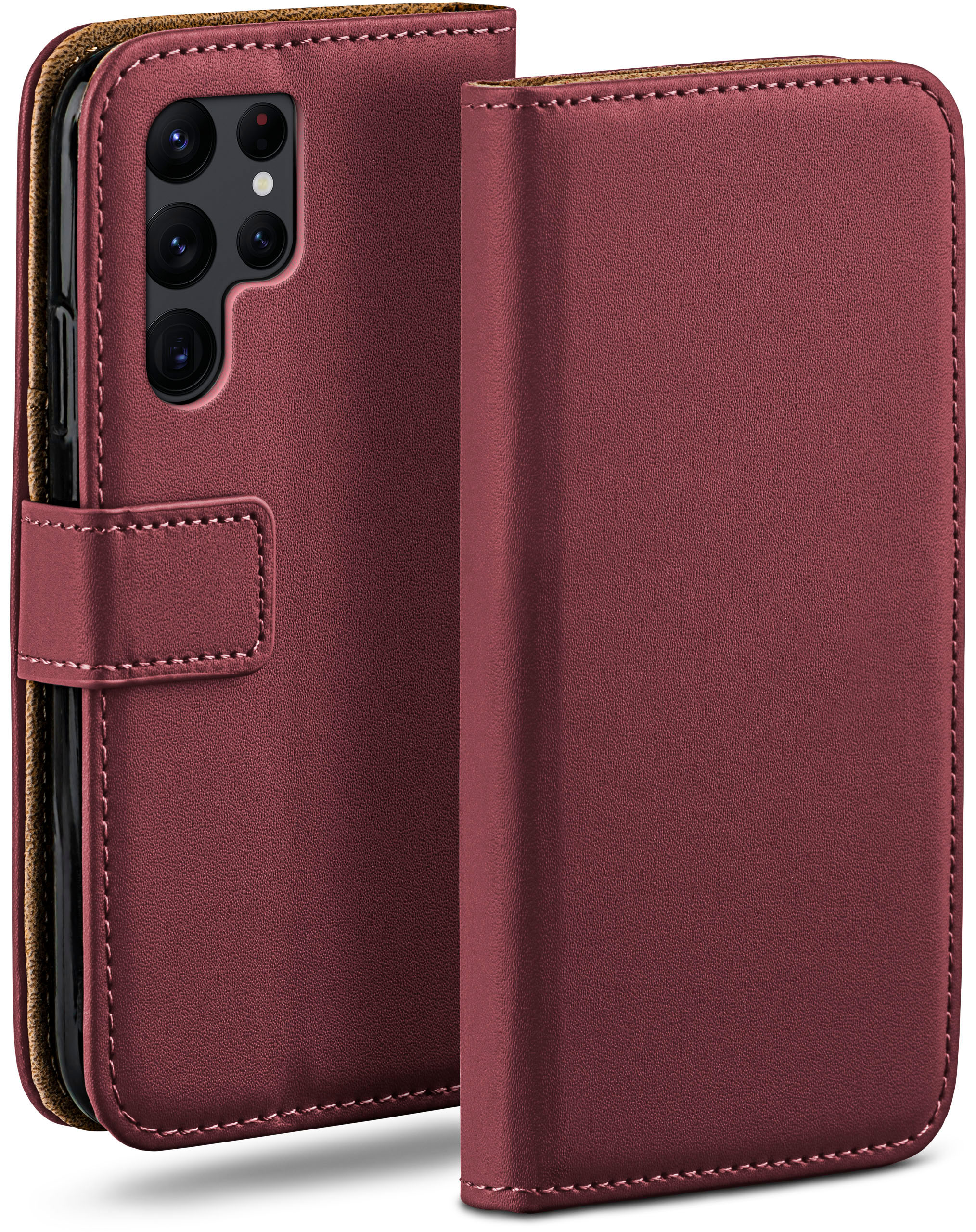 MOEX Book Case, Bookcover, Galaxy Samsung, Maroon-Red Ultra, S22