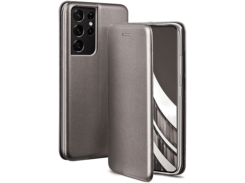 ONEFLOW Business Case, Flip Cover, Samsung, Galaxy S21 Ultra, Skyscraper - Grey