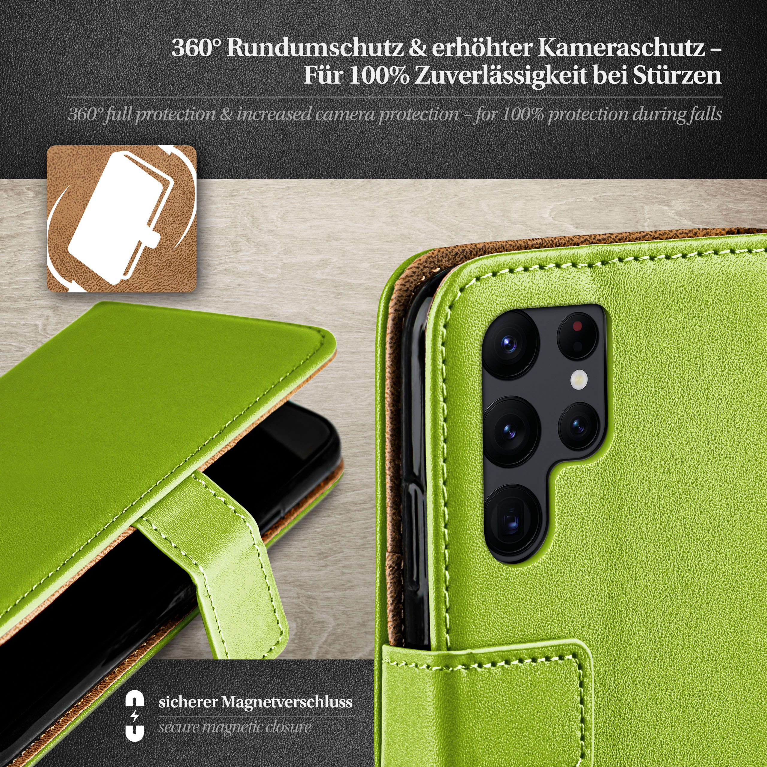 Bookcover, S22 Galaxy Book Samsung, Case, MOEX Lime-Green Ultra,