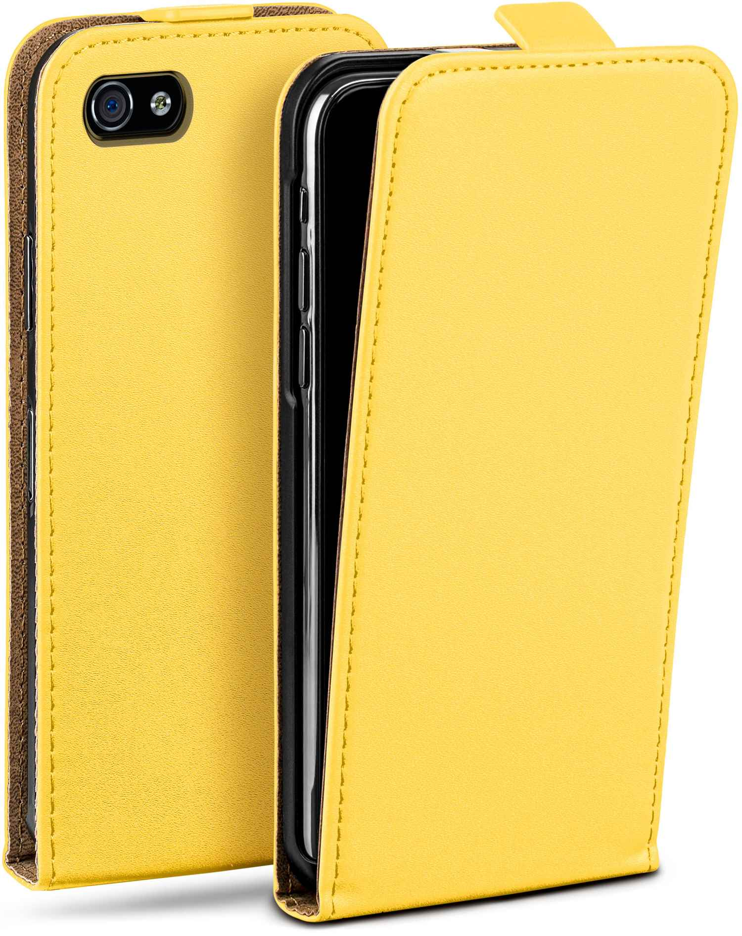 MOEX Flip Case, iPhone Cover, Acid-Yellow Apple, Flip 4
