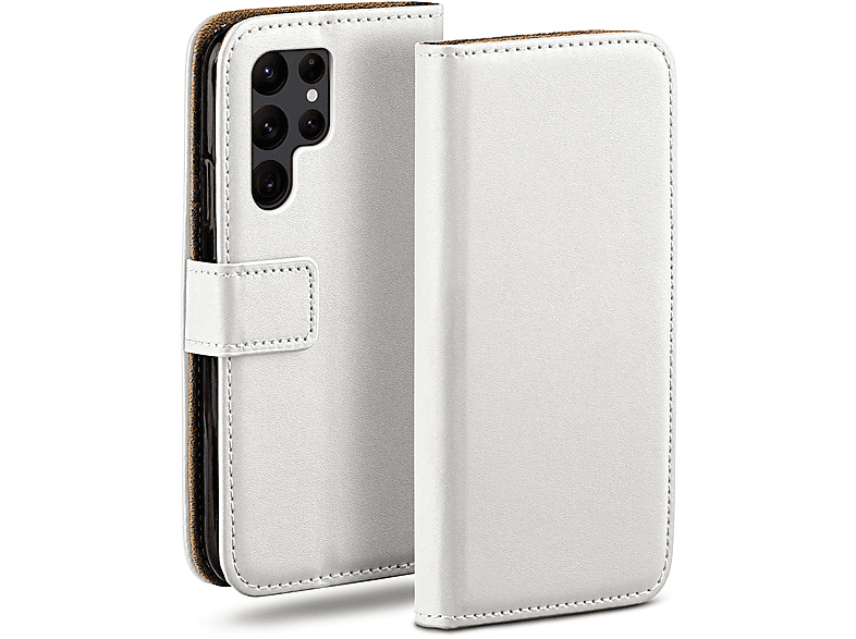 Case, Galaxy MOEX S22 Ultra, Pearl-White Book Samsung, Bookcover,