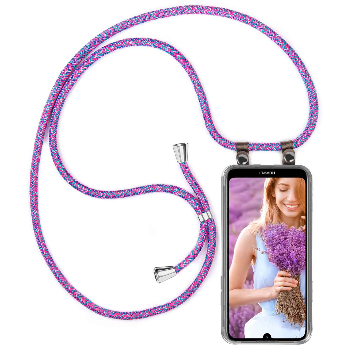 Lila (2019), Handykette, Pink Huawei, Y7 Backcover, MOEX