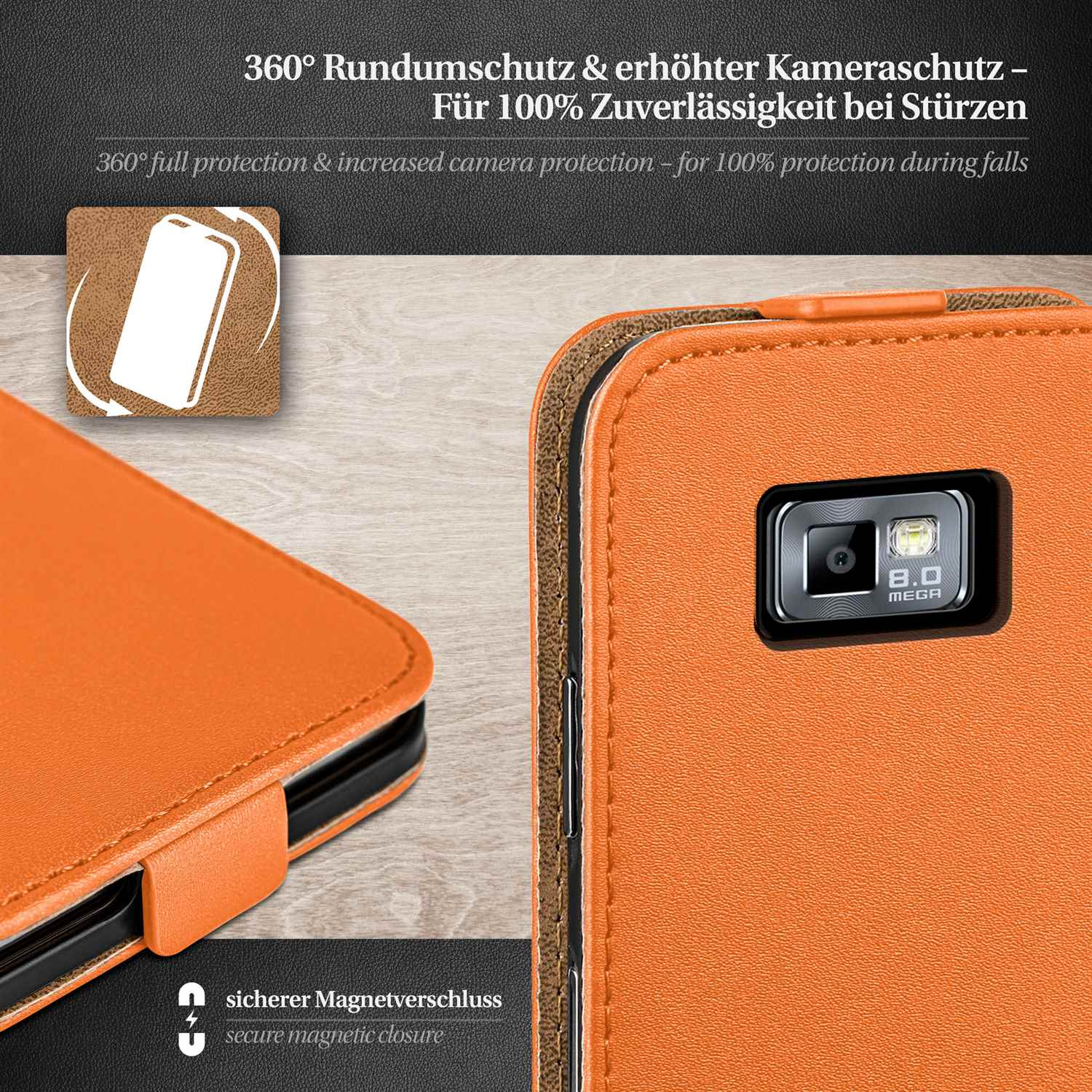 Case, Flip Galaxy Samsung, Flip MOEX Cover, Canyon-Orange S2,