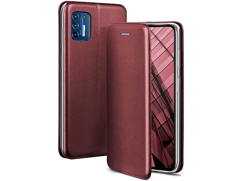 ONEFLOW Business Case, Flip Cover, Motorola, Moto G9 Plus, Burgund - Red