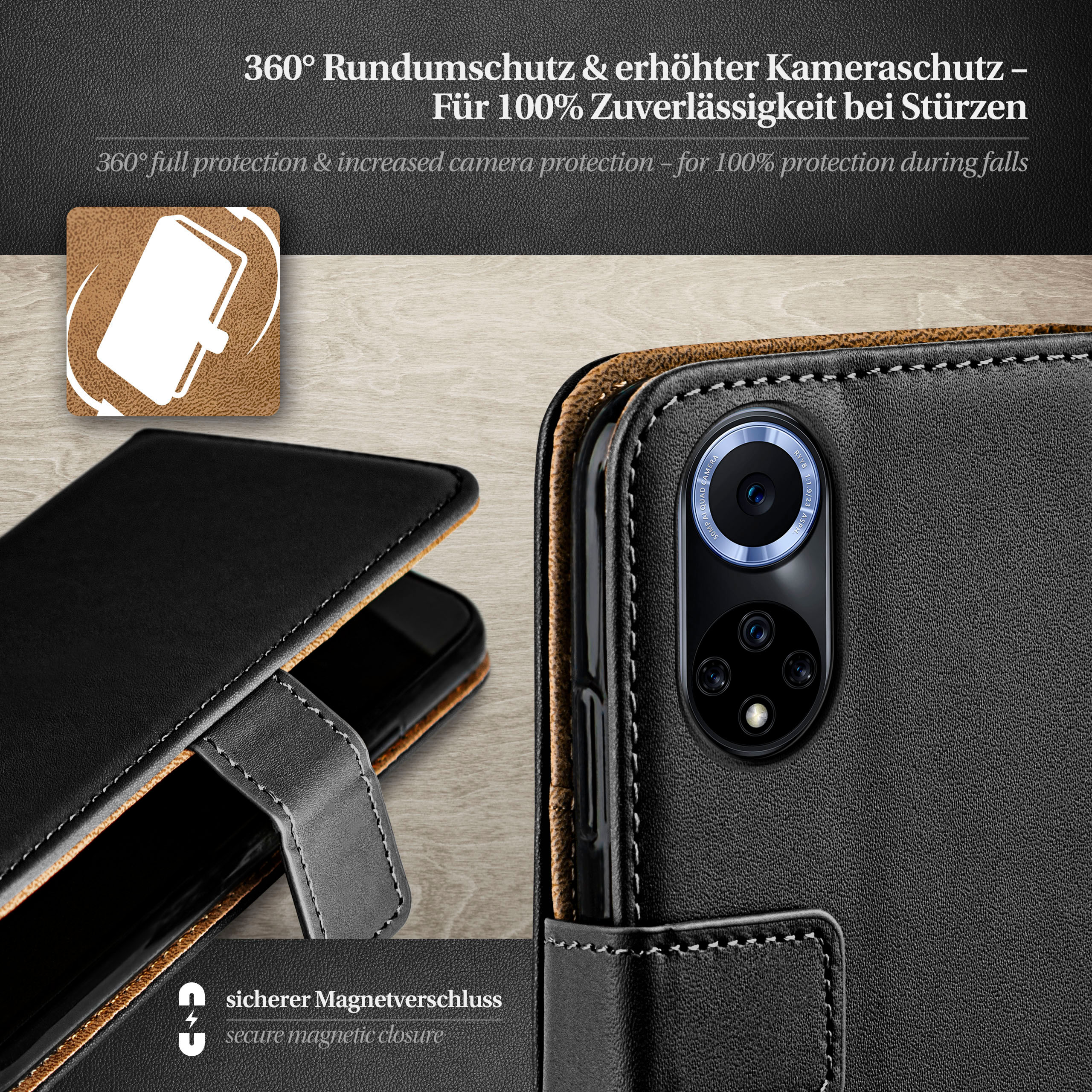 Deep-Black Case, nova 9, Huawei, Book Bookcover, MOEX