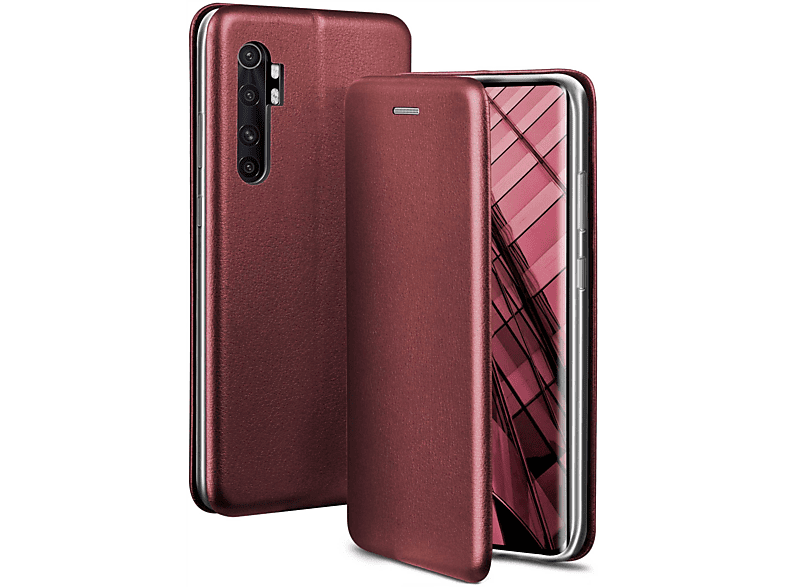 ONEFLOW Business Case, Flip Cover, Xiaomi, Mi Note 10 Lite, Burgund - Red