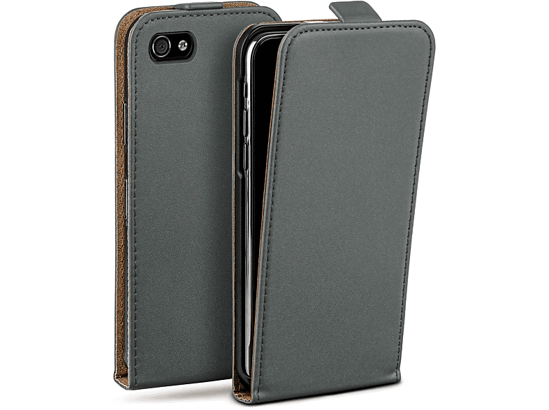 MOEX Flip Case, iPhone Cover, 4, Anthracite-Gray Apple, Flip