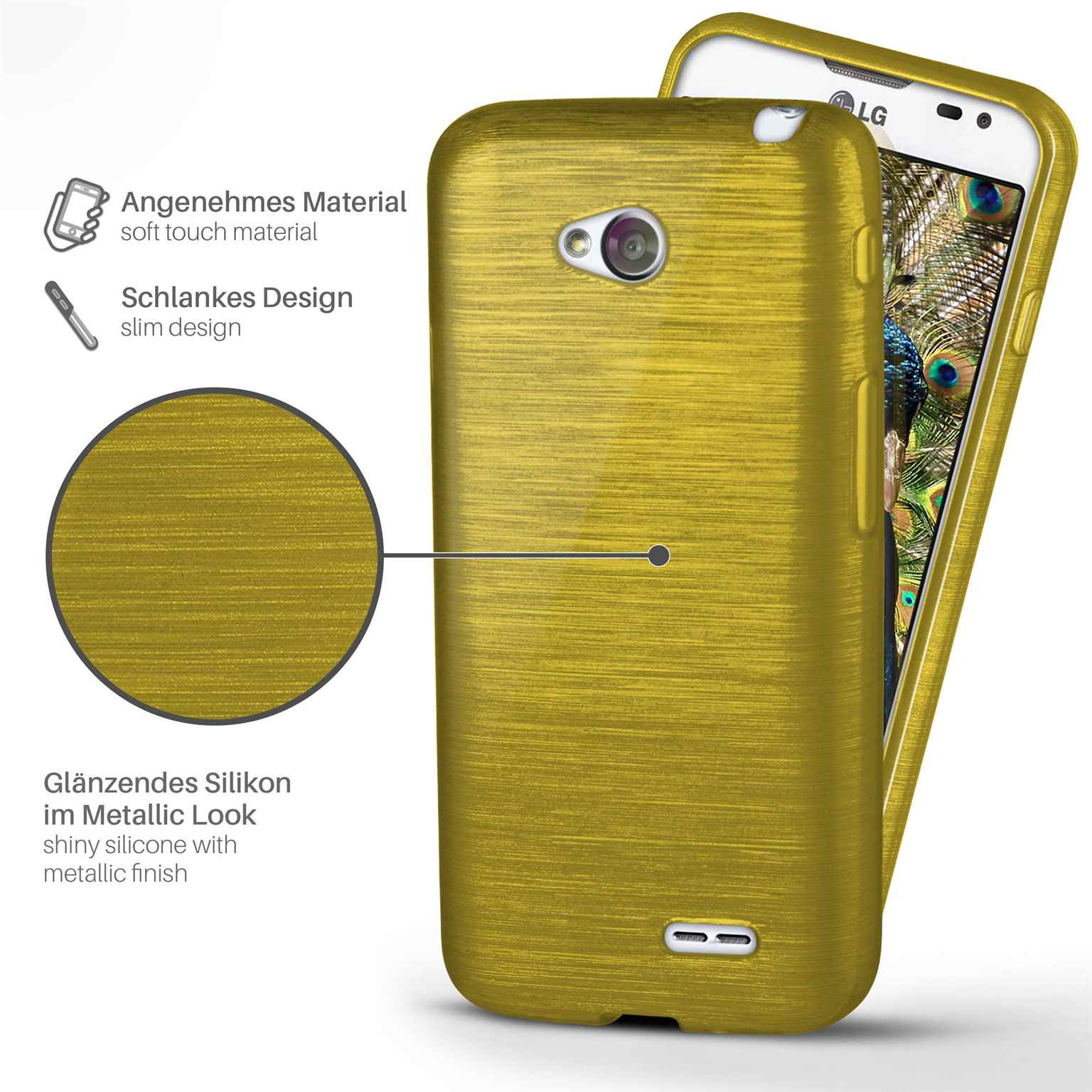 Backcover, Brushed Palm-Green Case, MOEX LG, L70,