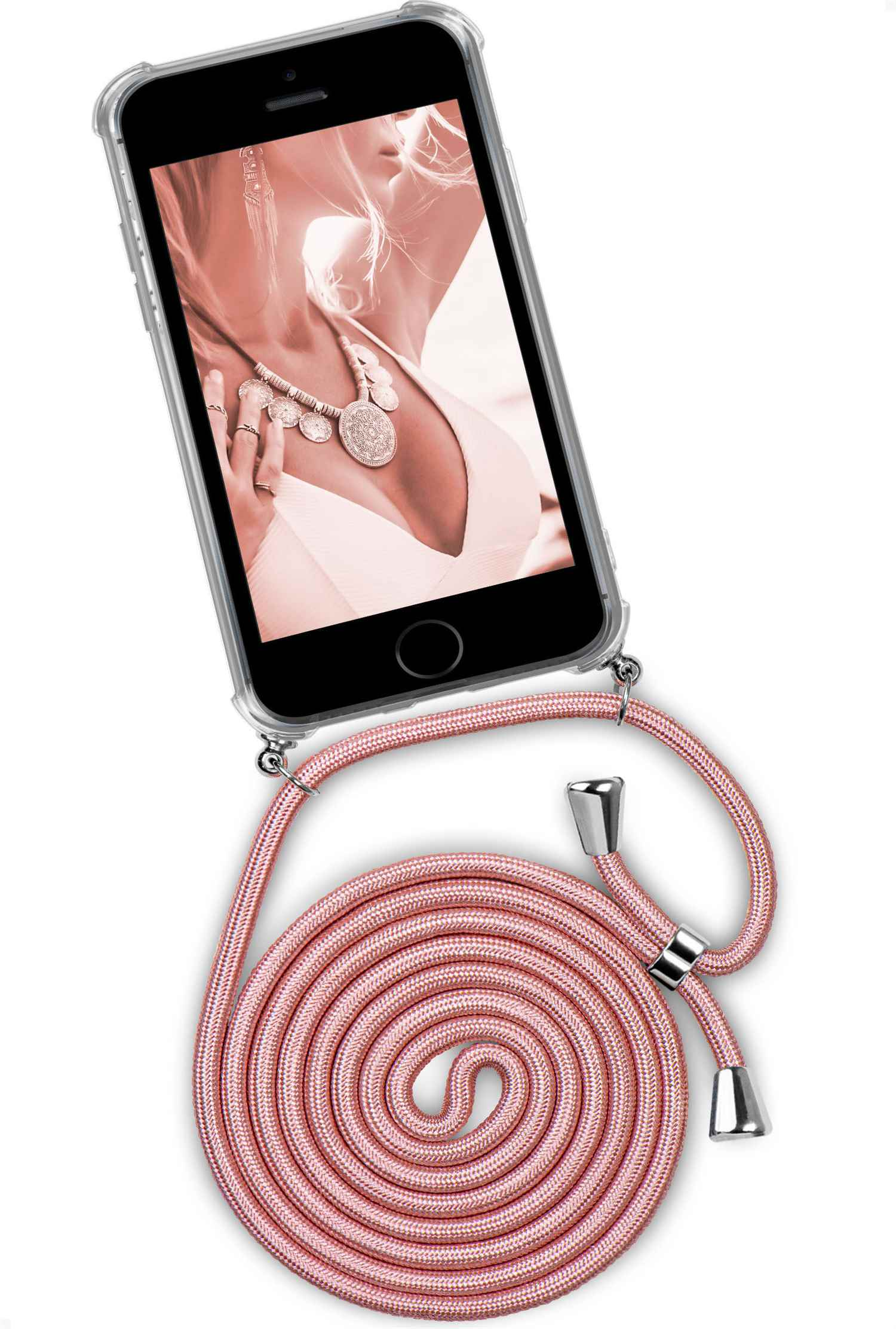 ONEFLOW Twist Case, Backcover, Apple, SE 1. Generation Blush (2016), iPhone (Silber) Shiny