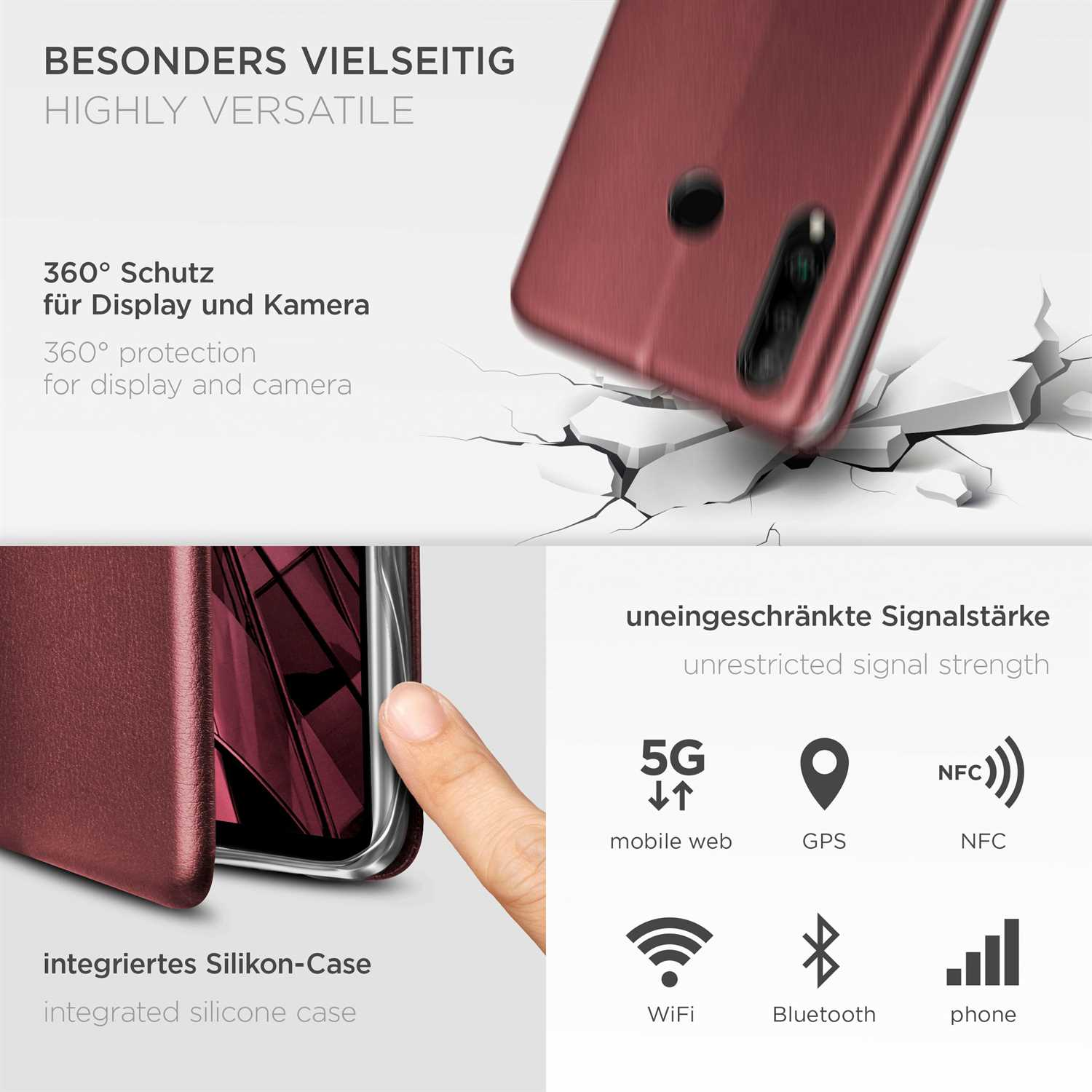 ONEFLOW P30 Burgund Case, Lite Red Cover, Edition, Flip New Business - Huawei,