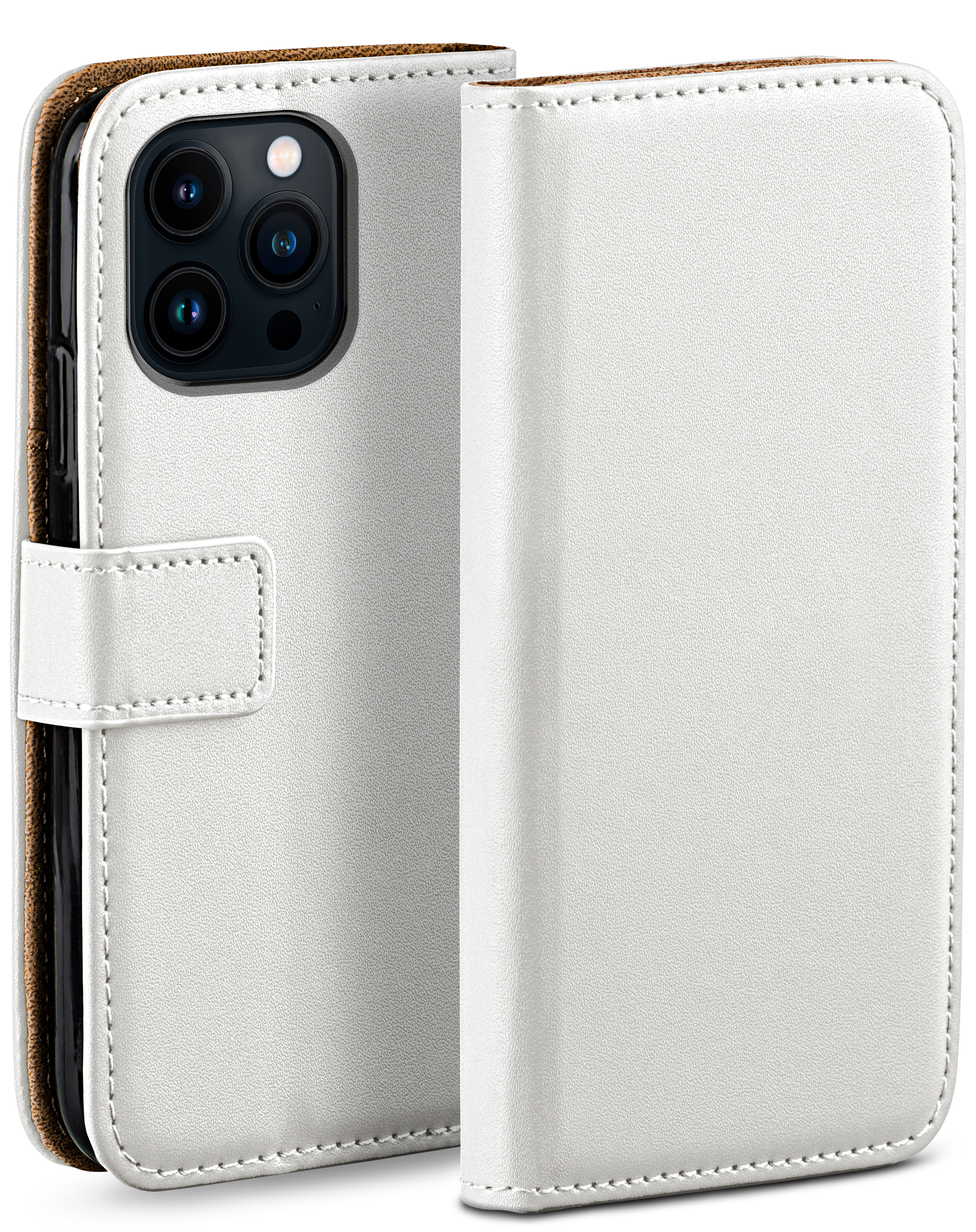 MOEX Book Case, Apple, Pearl-White 14 iPhone Bookcover, Pro