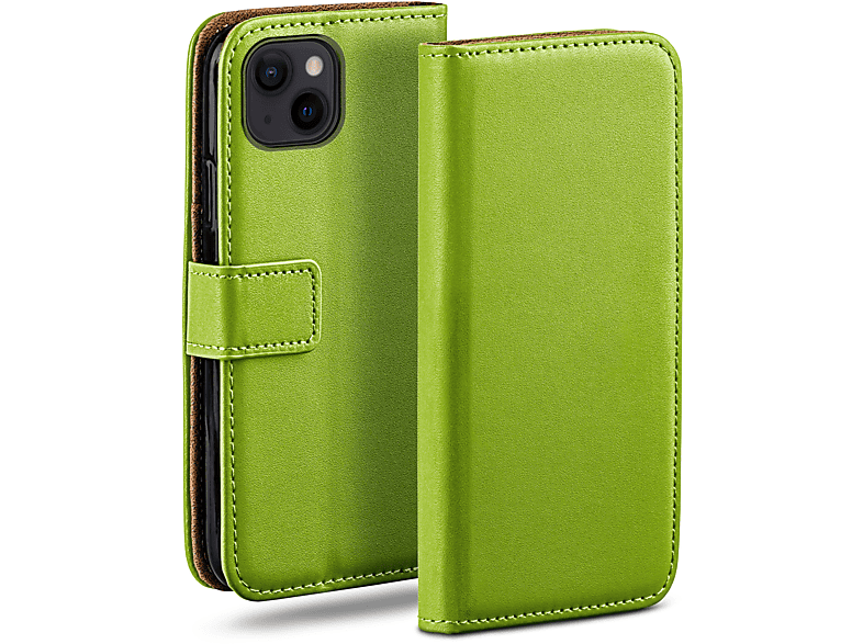 MOEX Book Case, Bookcover, Apple, iPhone 13 mini, Lime-Green