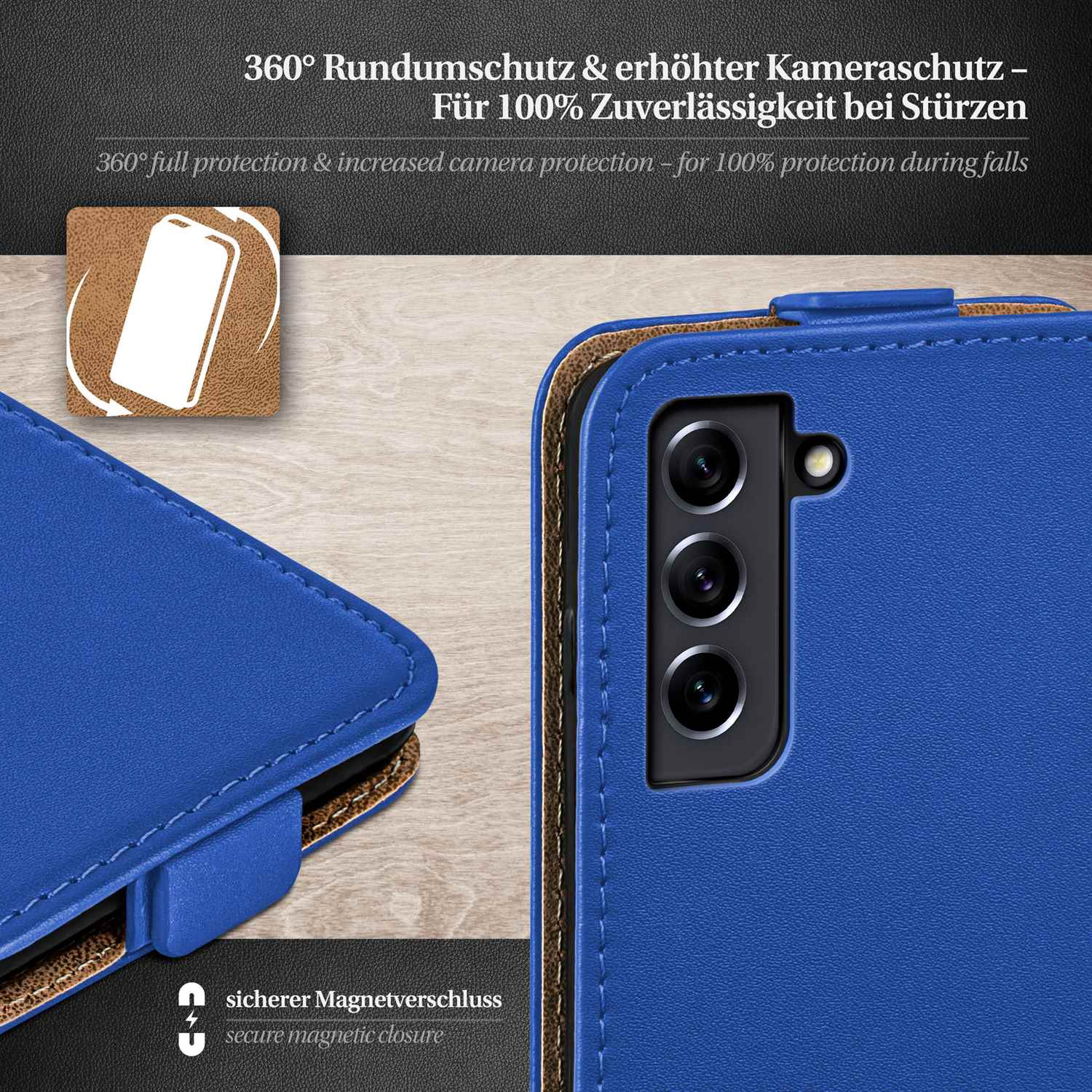 Galaxy S21 Samsung, Cover, MOEX Case, Royal-Blue Flip 5G, FE Flip
