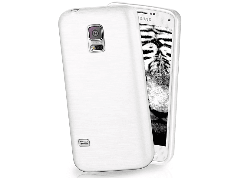 Backcover, S5, Galaxy MOEX Brushed Pearl-White Samsung, Case,