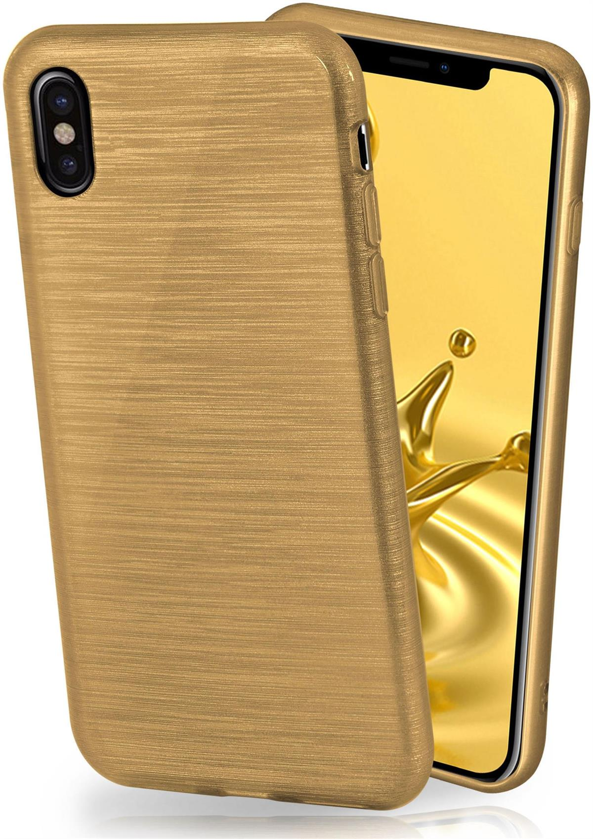 Brushed Apple, MOEX Backcover, Ivory-Gold Case, iPhone X,