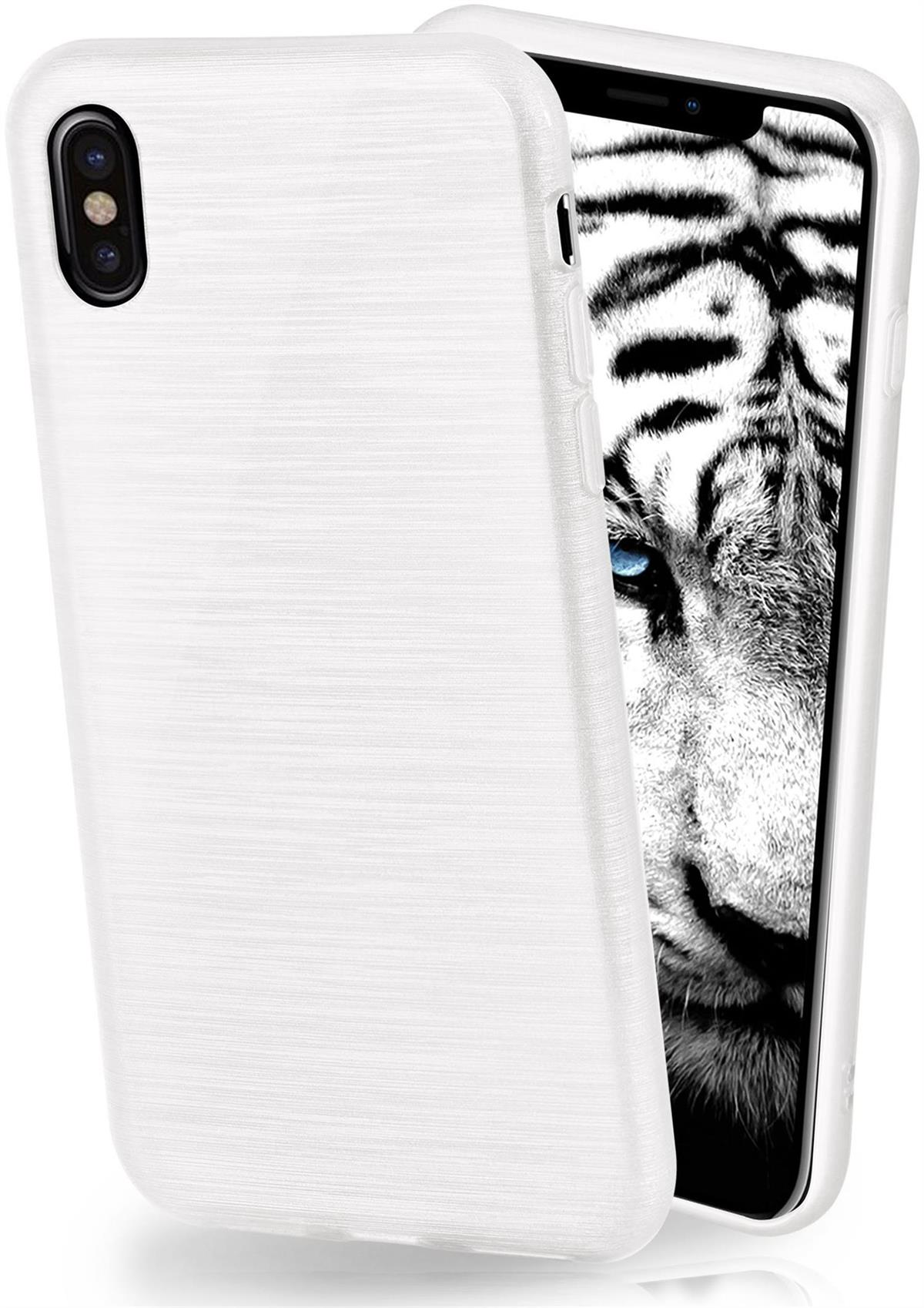 iPhone Apple, Pearl-White Backcover, Case, Brushed X, MOEX