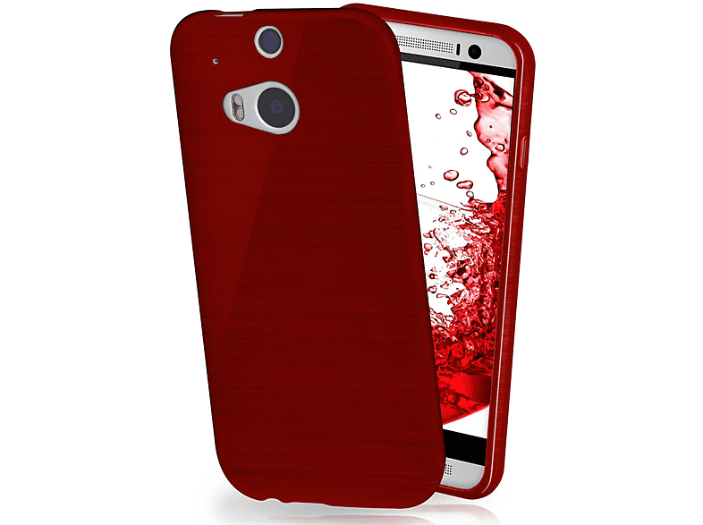 MOEX Brushed Case, Backcover, HTC, One M8, Crimson-Red
