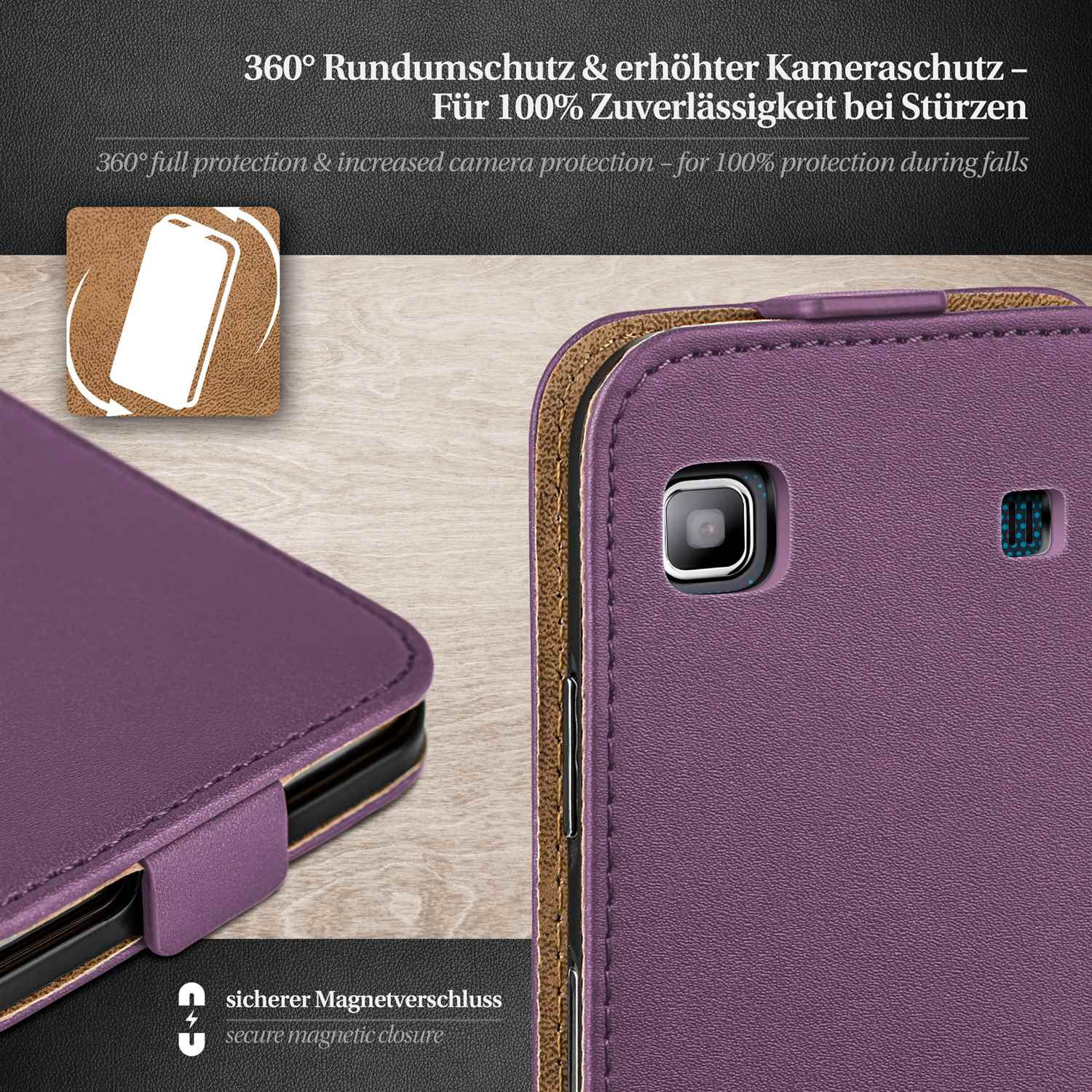 MOEX Flip Case, Flip Indigo-Violet Galaxy Samsung, Plus, Cover, S