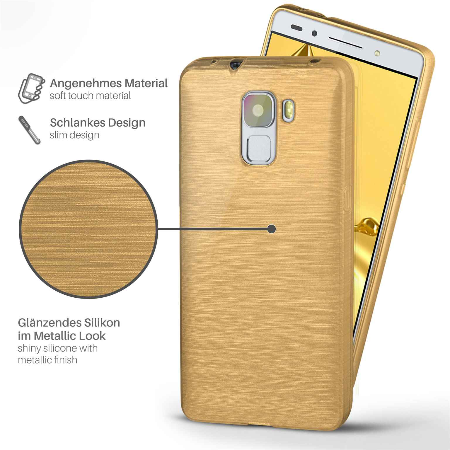 7, Honor Brushed Ivory-Gold Huawei, Case, Backcover, MOEX