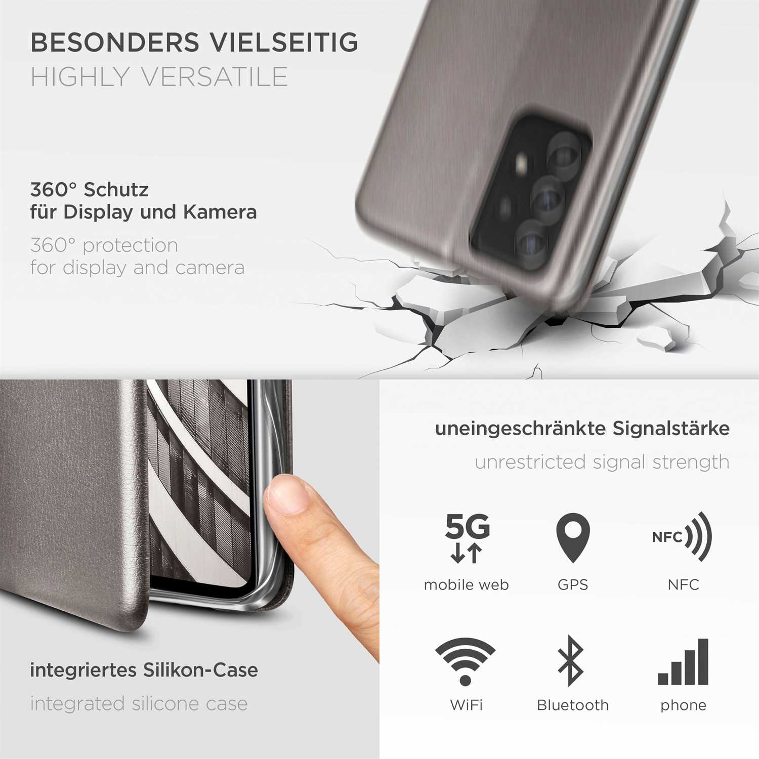 ONEFLOW Business - A52s Galaxy Cover, Samsung, Grey Skyscraper 5G, Flip Case