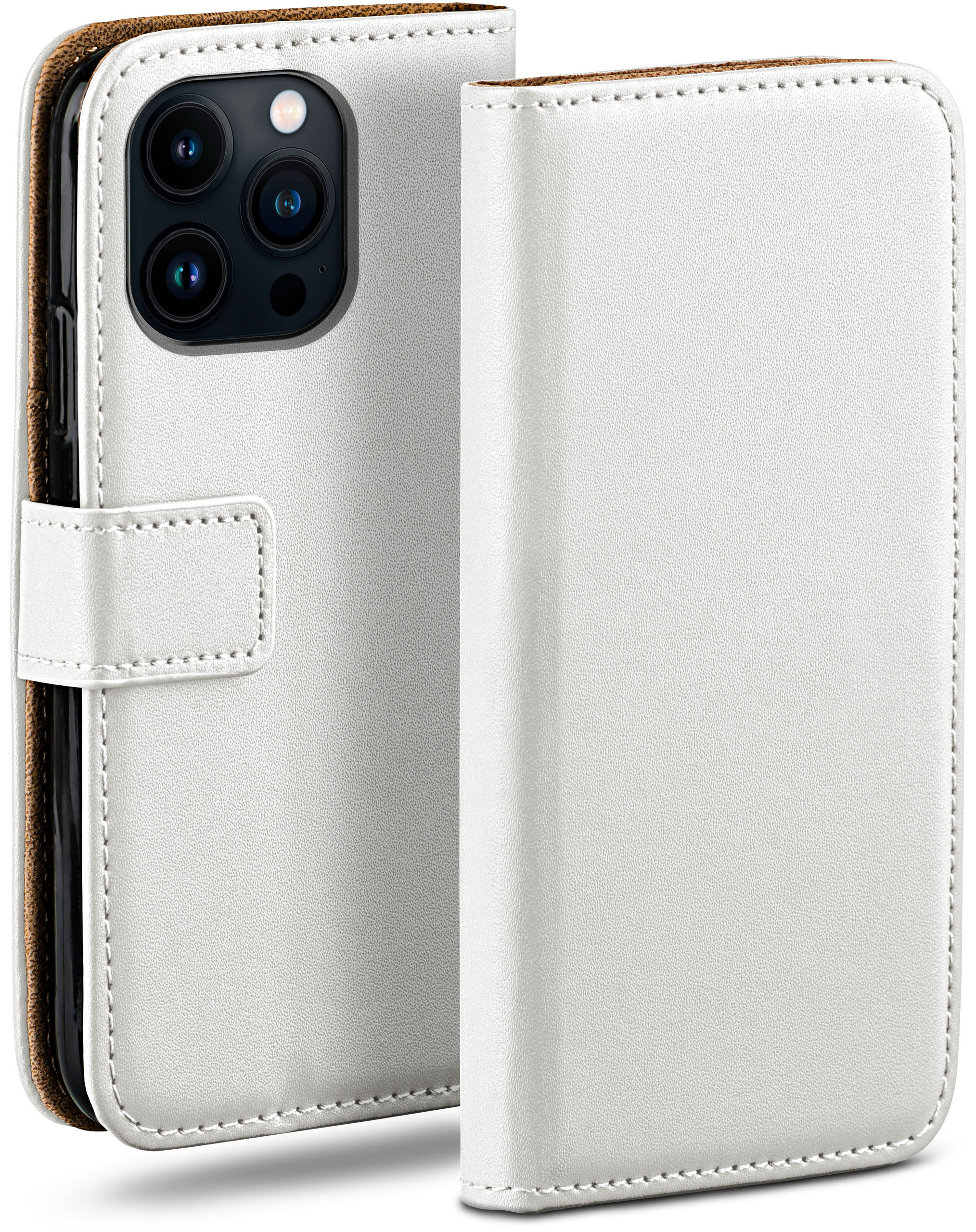 MOEX Book Case, Max, Bookcover, iPhone 13 Pearl-White Pro Apple